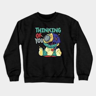 Thinking of You // Funny Voodoo Doll Cartoon Crewneck Sweatshirt